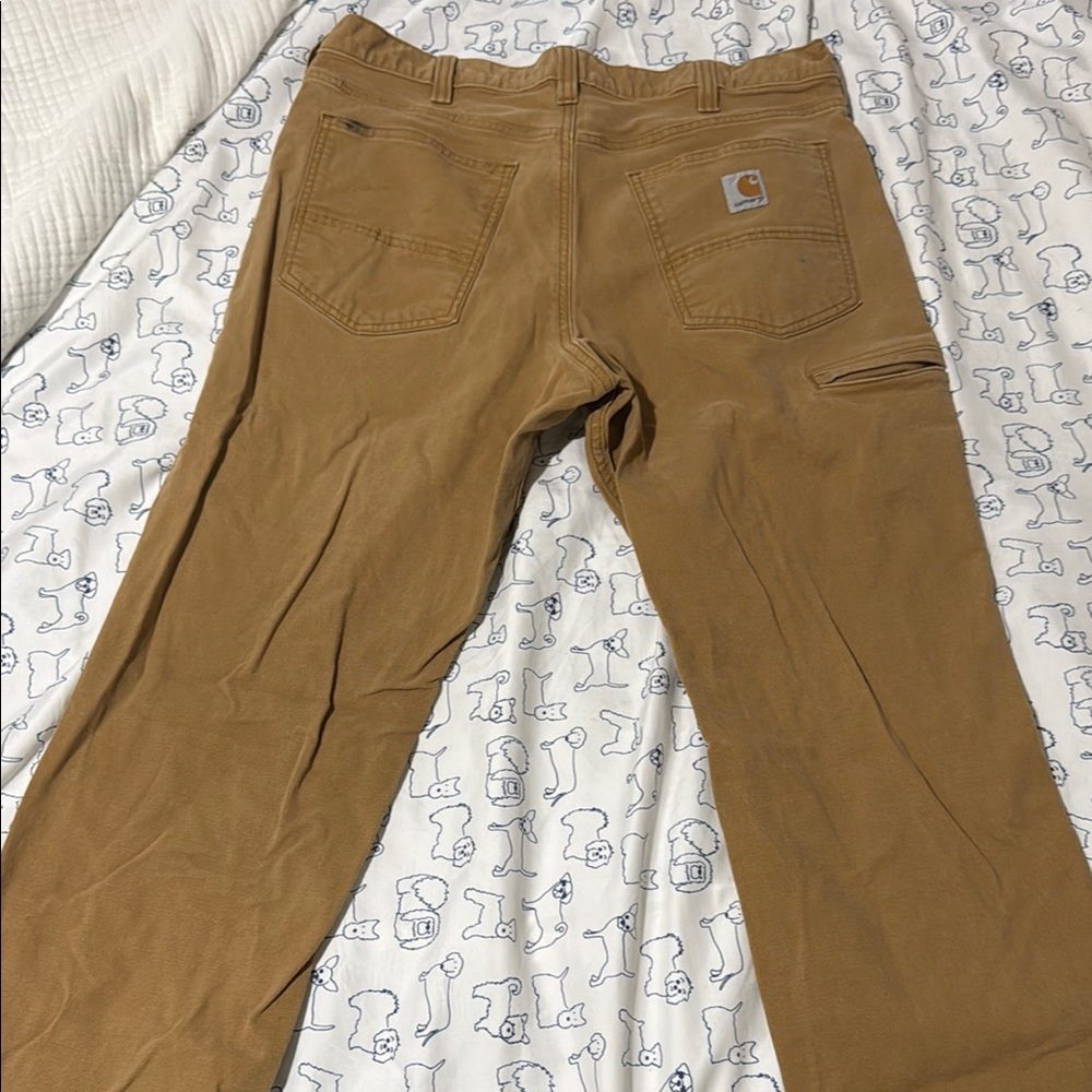 Carhartt Tan Relaxed Jeans Durable Workwear - Picture 2 of 5